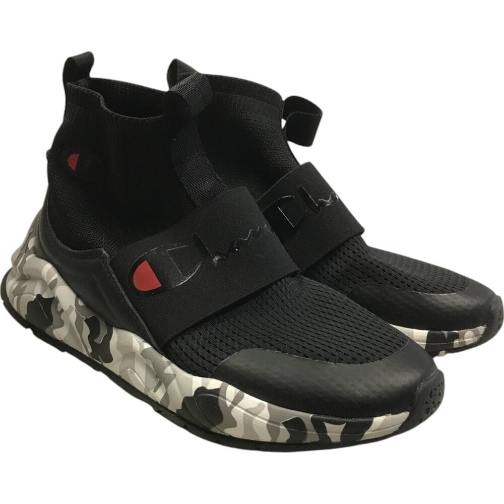 Champion Rally Pro Fashion Sneakers Womens size 6 Black Camouflage High Top